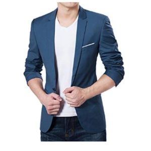 ✔ Men's Casual One Button Blazer
